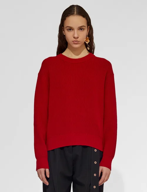 Zipped Back Wool Cashmere Sweater