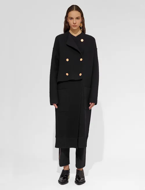 Double Breasted Long Cardigan