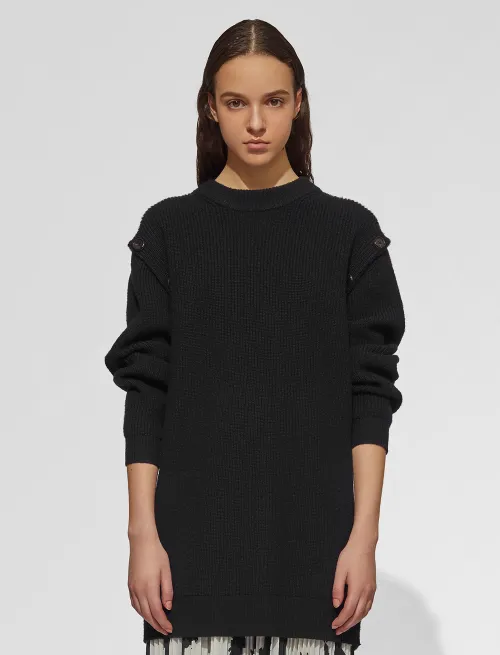 Tunic Sweater with Button Details