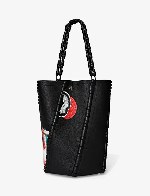 Large Printed Hex Bucket Bag