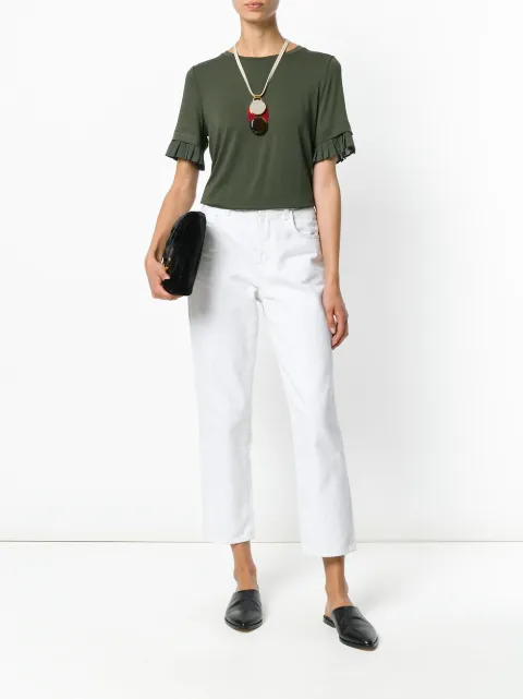 pleated sleeve t shirt