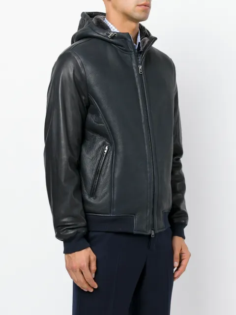 Etro Hooded Leather Jacket Farfetch
