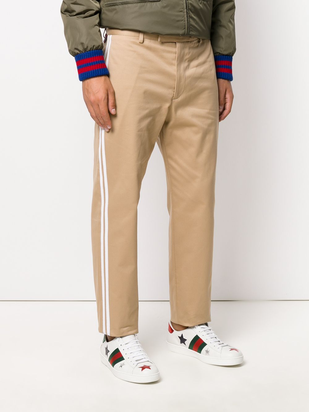 фото Gucci брюки чинос с контрастными лампасами