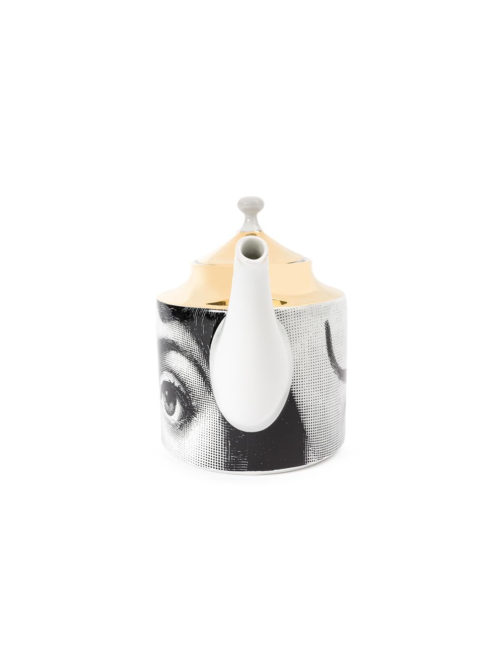 Shop Fornasetti Face Print Tea Pot In Multicolour