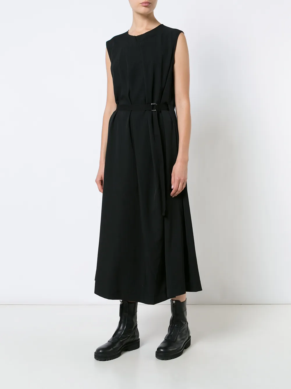 Y's flared knitted dress - Zwart