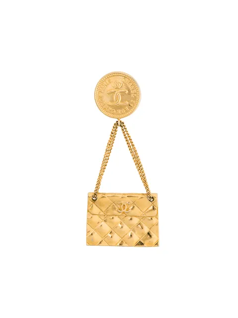 Chanel Pre Owned Handbag Chain Brooch Farfetch Chanel Pre Owned Handbag Chain Brooch Farfetch