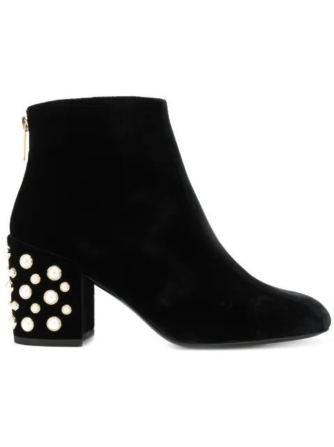 stuart weitzman embellished leather ankle boots