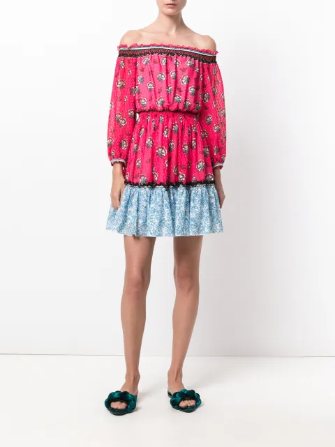 printed bardot dress