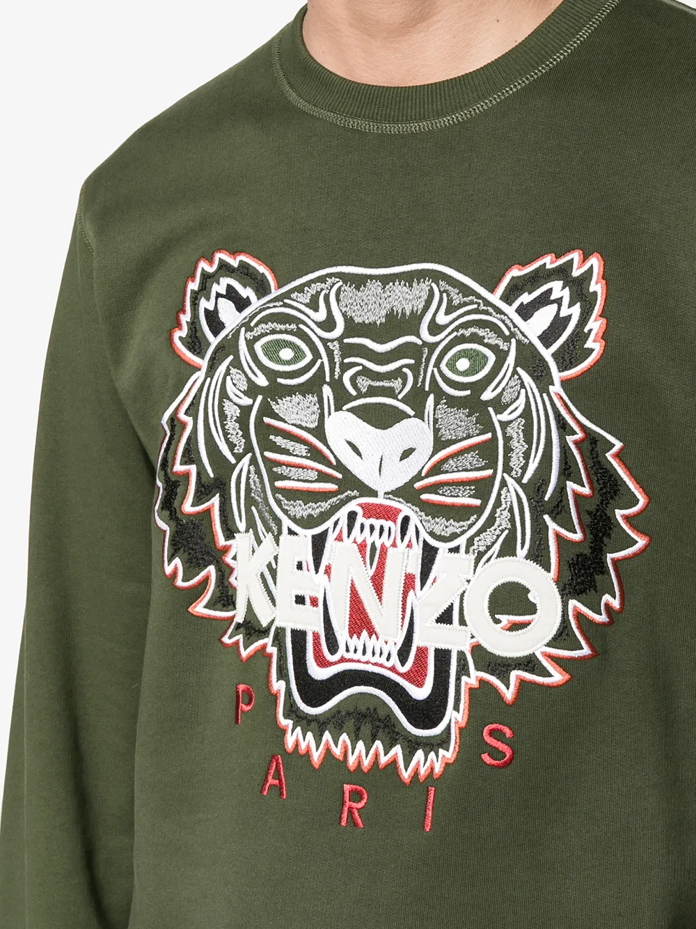 kenzo green tiger sweater