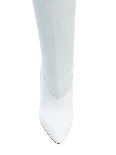 YEEZY Bleached Denim Boots | ModeSens