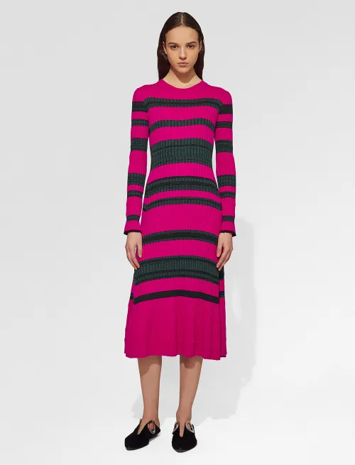 Striped Rib Knit Dress