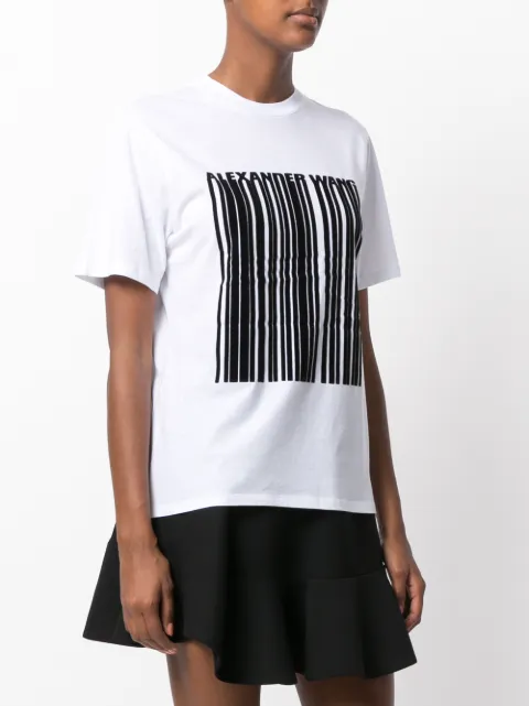 ALEXANDER WANG ALEXANDER WANG T-SHIRT MIT BARCODE-PRINT - WEIß