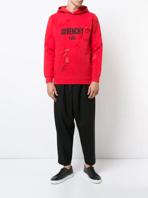 Con Stampa Givenchy Strappata Felpa Farfetch Logo REqTPqw