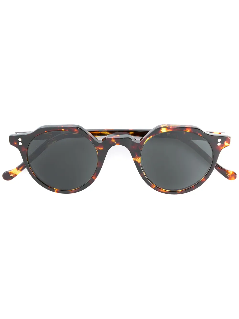 Lesca tortoiseshell round frame sunglasses - Marrón