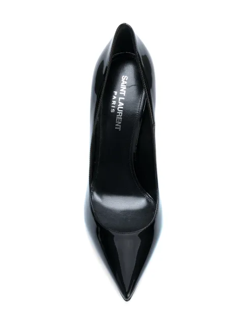 opyum pumps in patent leather with silver tone heel