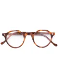 Lesca round frame glasses - Brown