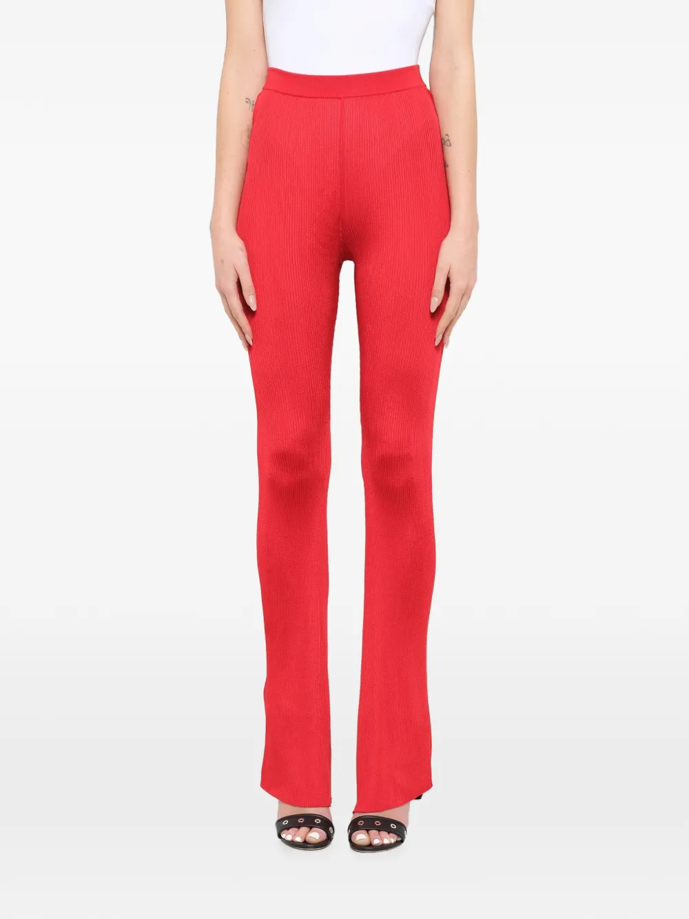 Givenchy Gerippte Schlaghose - Rot