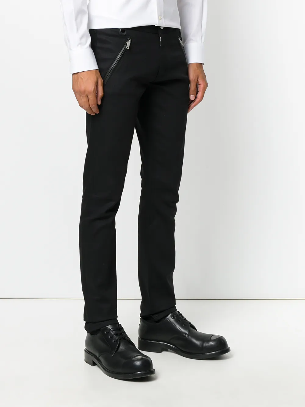  Alexander Mcqueen Biker Jeans Mit Schmalem Bein   Schwarz 