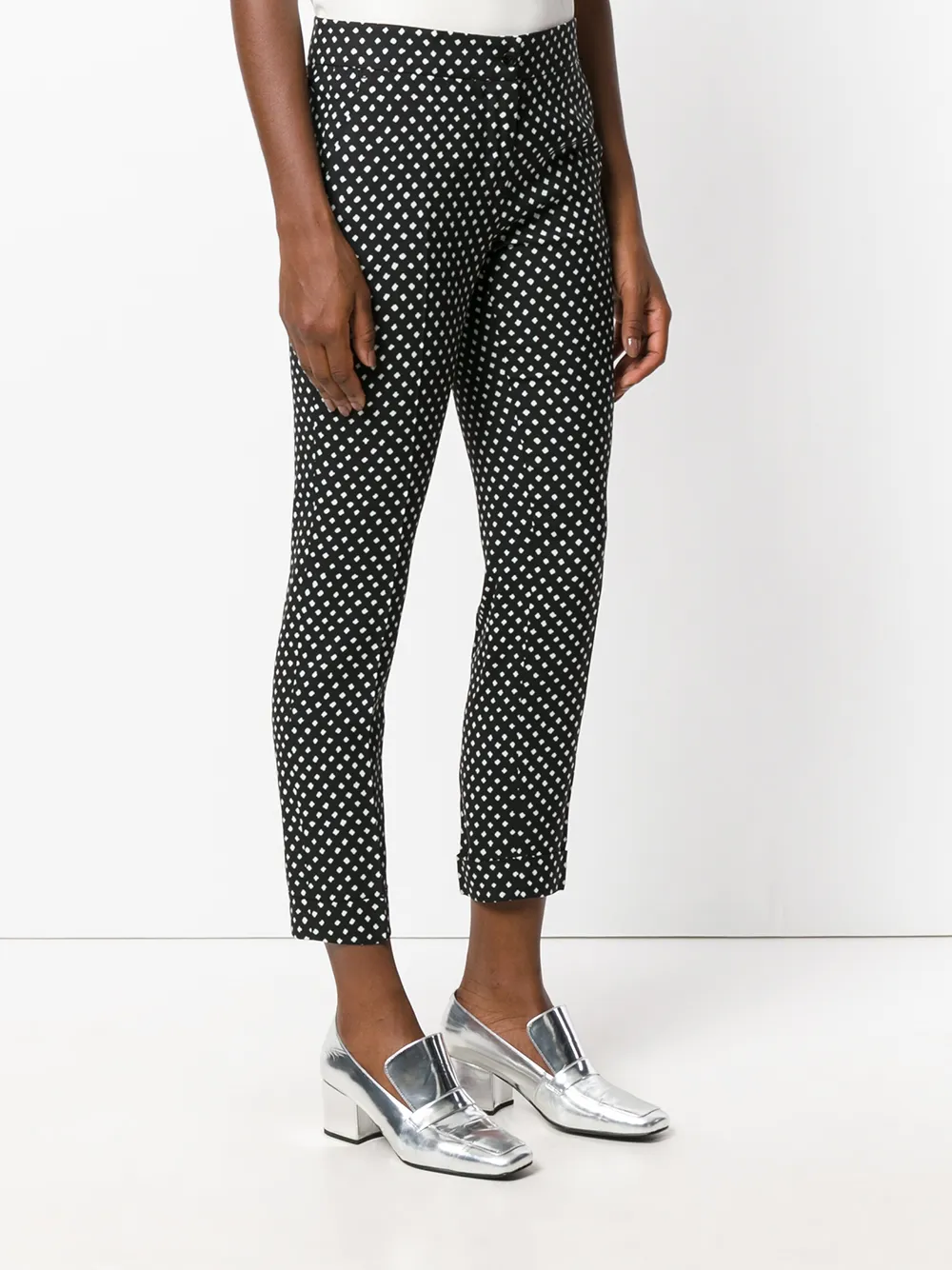 ETRO cropped polka dot trousers Zwart