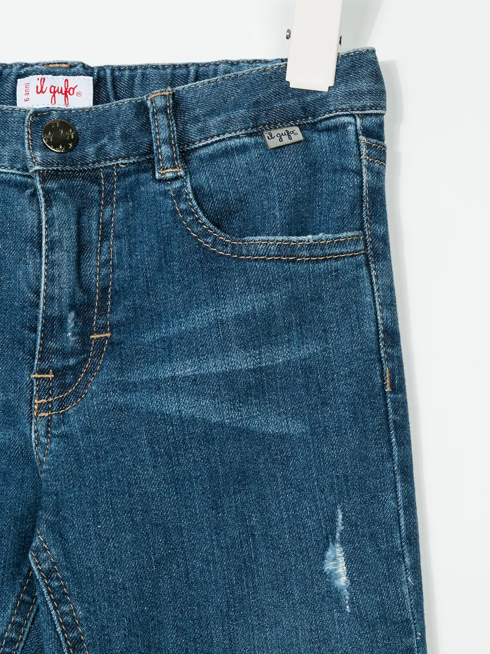 Il Gufo gerafelde jeans Blauw