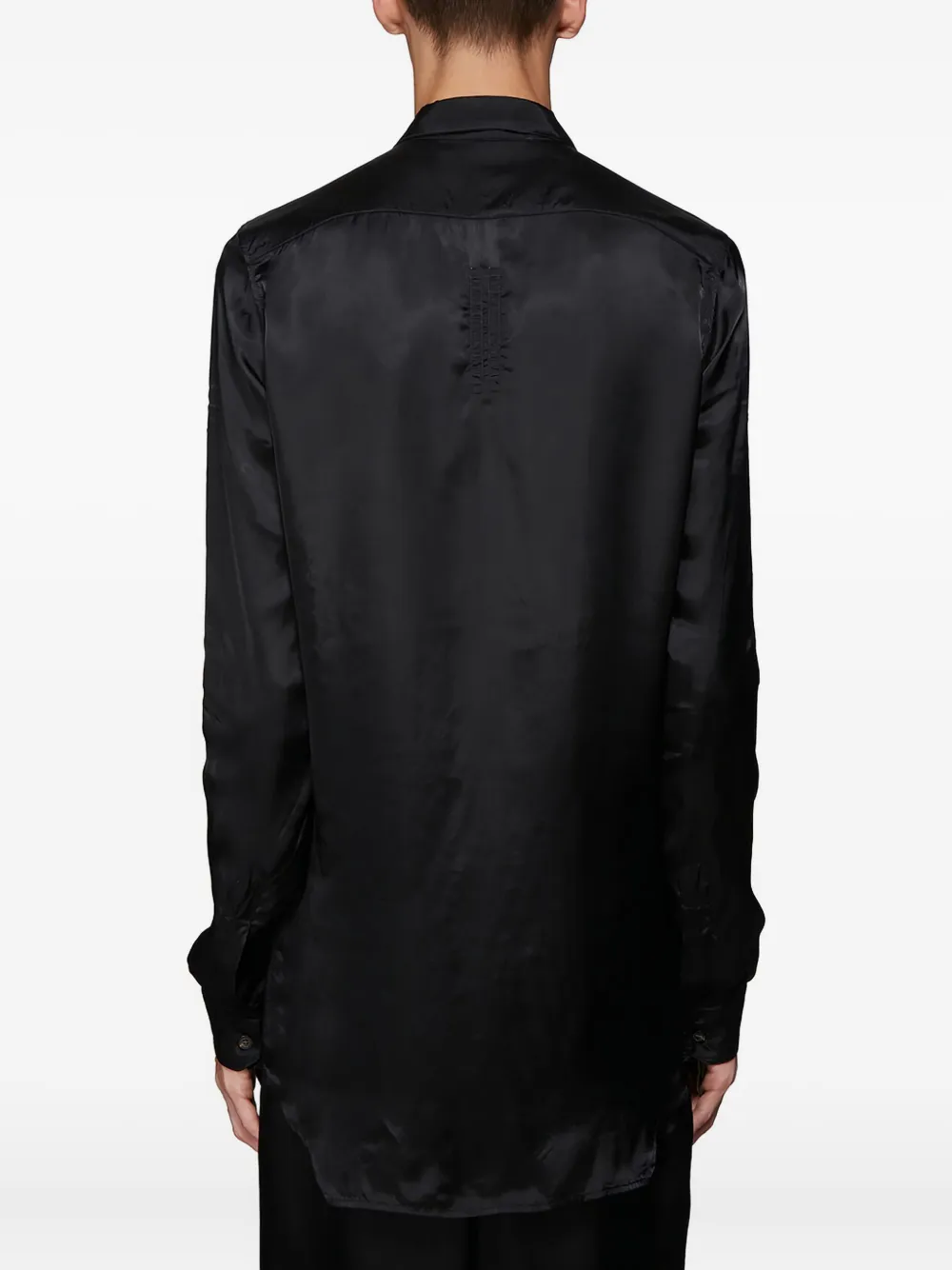 Rick Owens cutaway collar shirt Zwart
