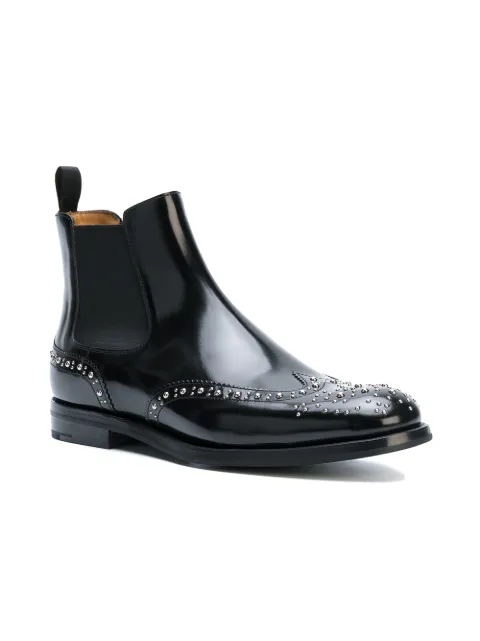 Church'S Flat Booties Estella R Boots With Brogue Pattern And 4 Cm Heel ...