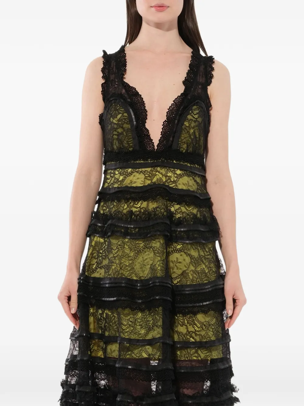 Givenchy tiered zip trim dress - Black