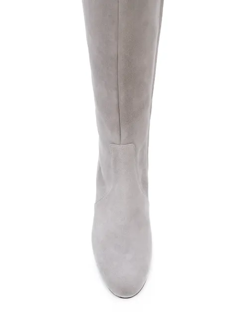 below the knee boots with heel