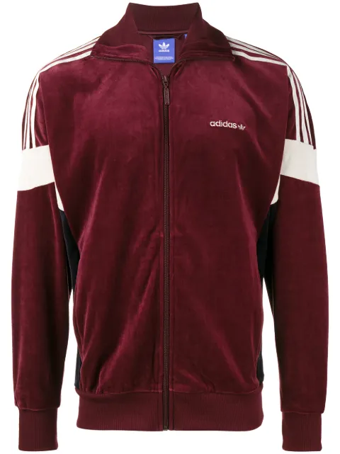 Adidas Originals Challenger Burgundy Velour Sweatshirt In Bordeaux ...