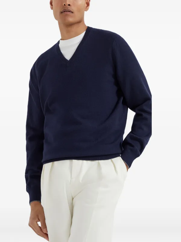 BRUNELLO CUCINELLI カシミヤ Vニット　国内正規 Brunello Cucinelli Vネック カシミアセーター 通販 - FARFETCH