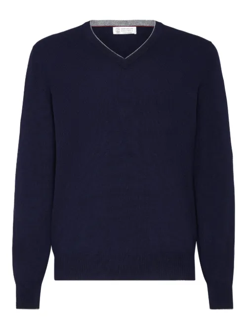 Pull à col v - Brunello Cucinelli - Modalova