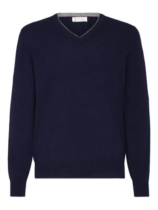 BRUNELLO CUCINELLI カシミヤ Vニット　国内正規 Brunello Cucinelli Vネック カシミアセーター 通販 - FARFETCH