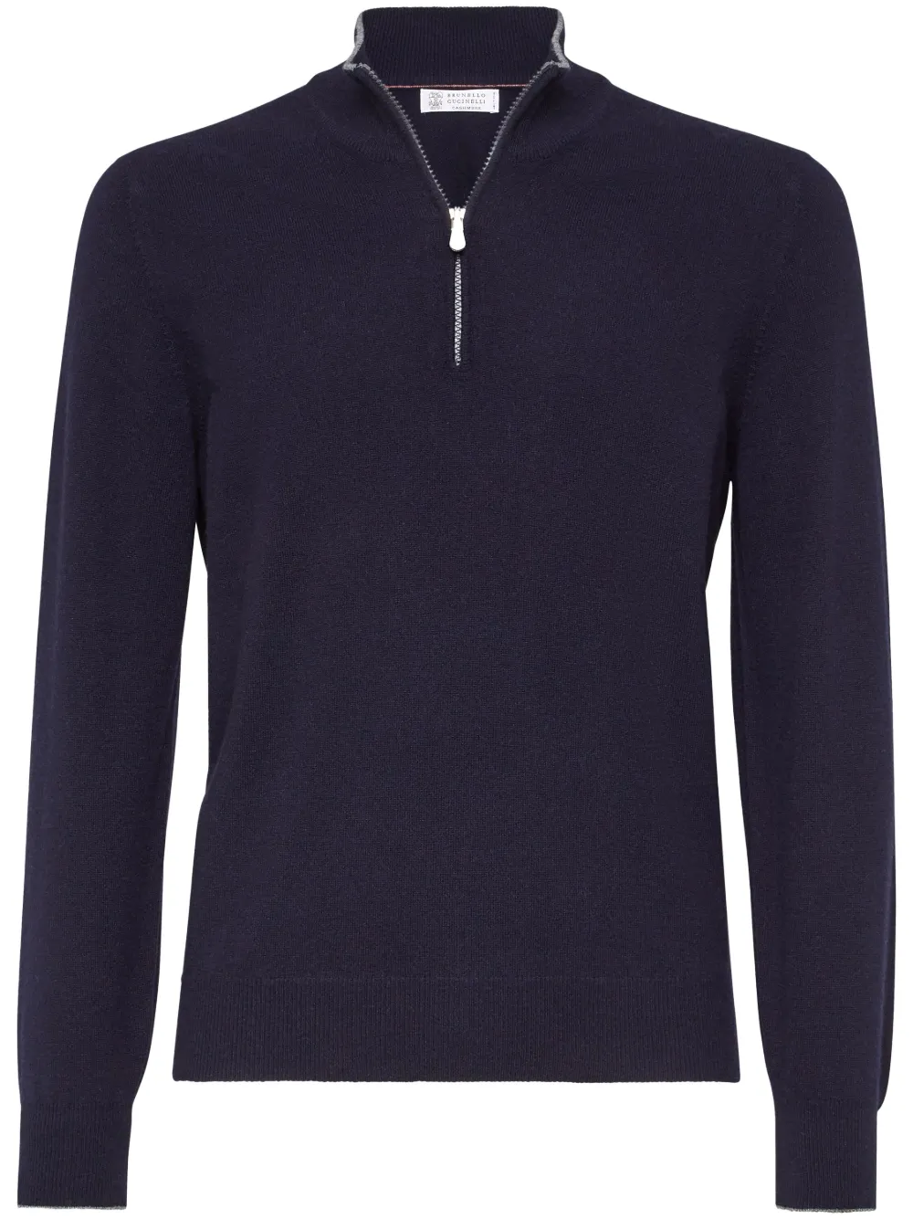 Brunello Cucinelli Cashmere Half-zipped Sweater In Blue