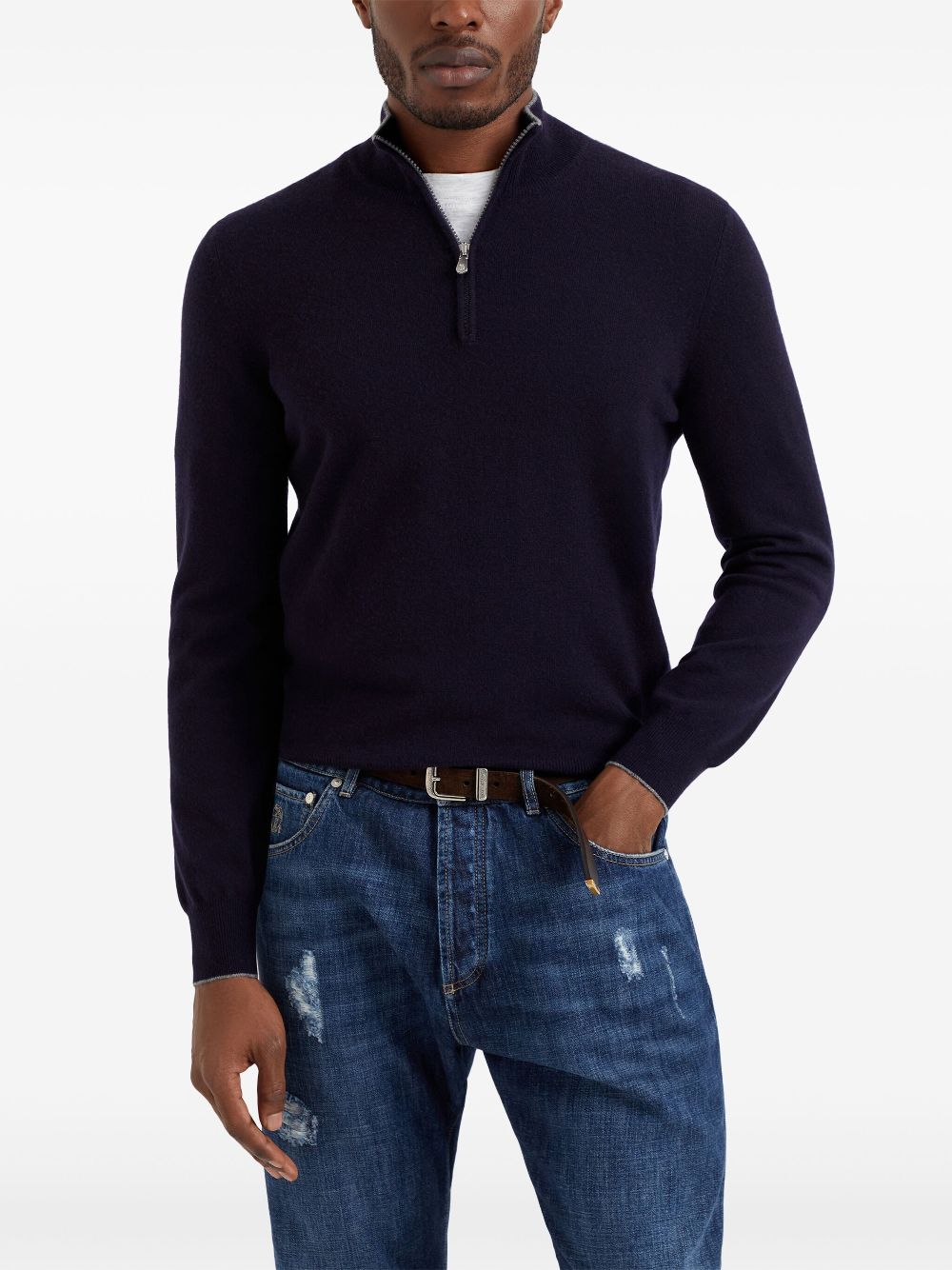 Brunello Cucinelli zip-fastening cashmere jumper Men