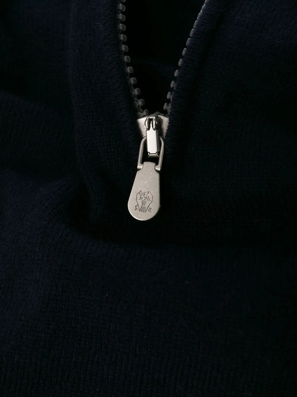  Brunello Cucinelli Kaschmirpullover Mit Reißverschluss   Blau 