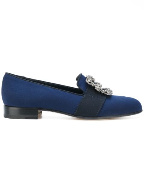 Manolo Blahnik Carlton crystal-embellished loafers