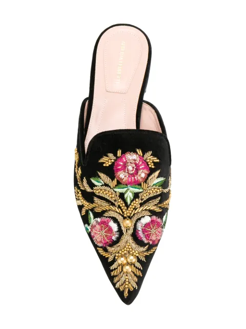 alberta ferretti embroidered mules