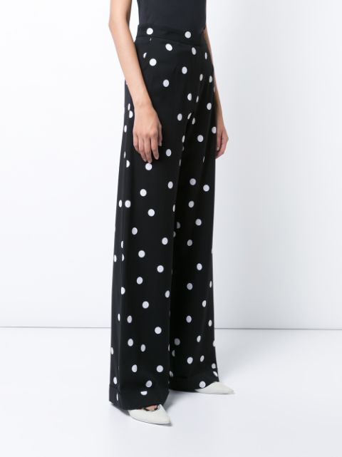 MONSE Polka Dot Stretch-Silk Pants, Black/White in Black White | ModeSens