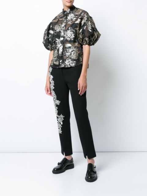 Dice Kayek Jacquard Puff Sleeve Blouse $995 - Buy AW17 Online - Fast ...