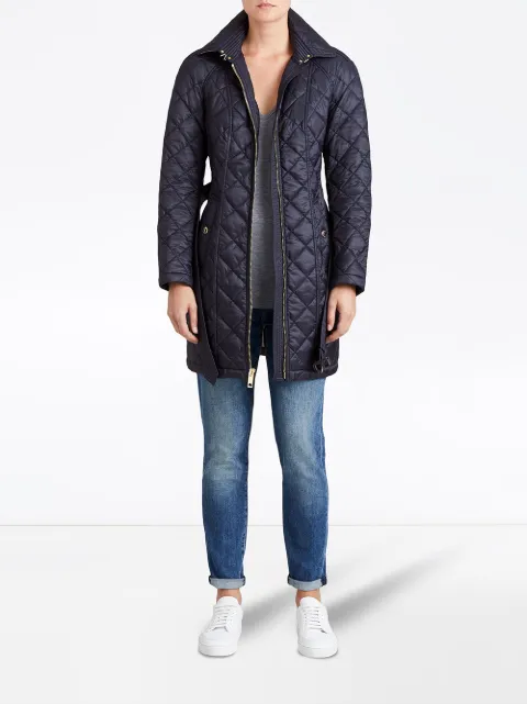 burberry detachable hood quilted showerproof parka