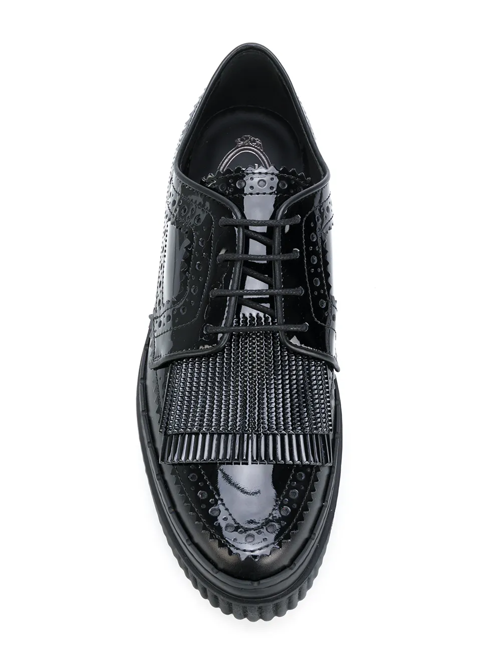 Tod's fringed flatform brogues Zwart