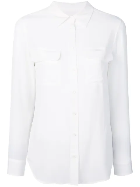 Click to view more detailed imagery on our partner's website Equipment Slim Signature Long-sleeve Shirt, Bright White