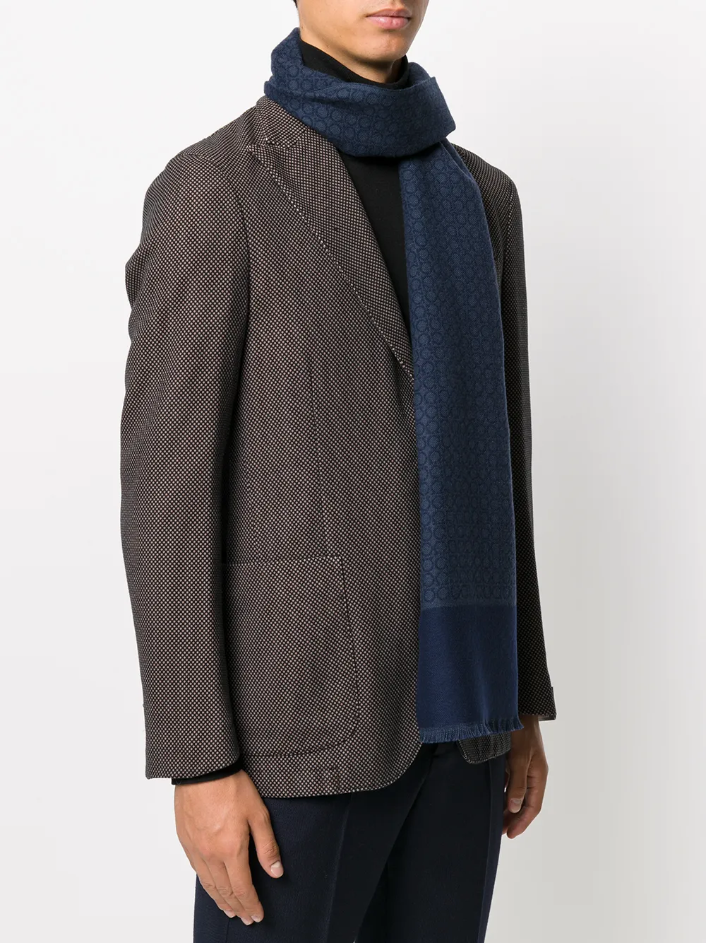 Ferragamo Gancio monogram scarf - Blauw Top Merken Winkel