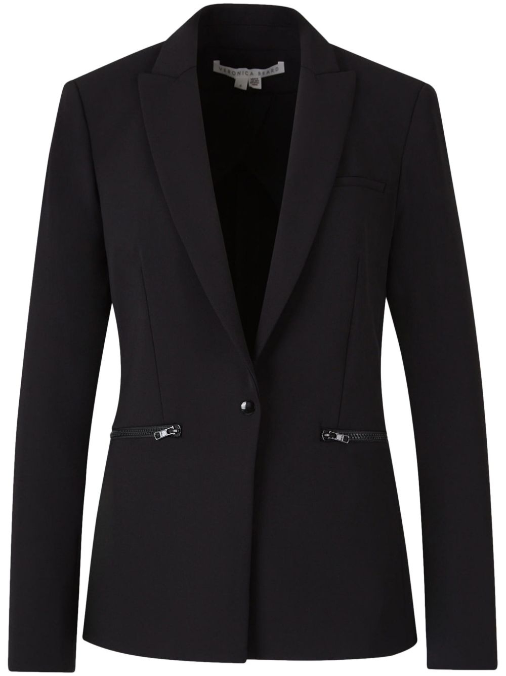 zip pocket single-breasted blazer