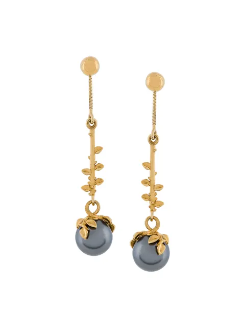 Kasun London Exposed pearl drop earrings