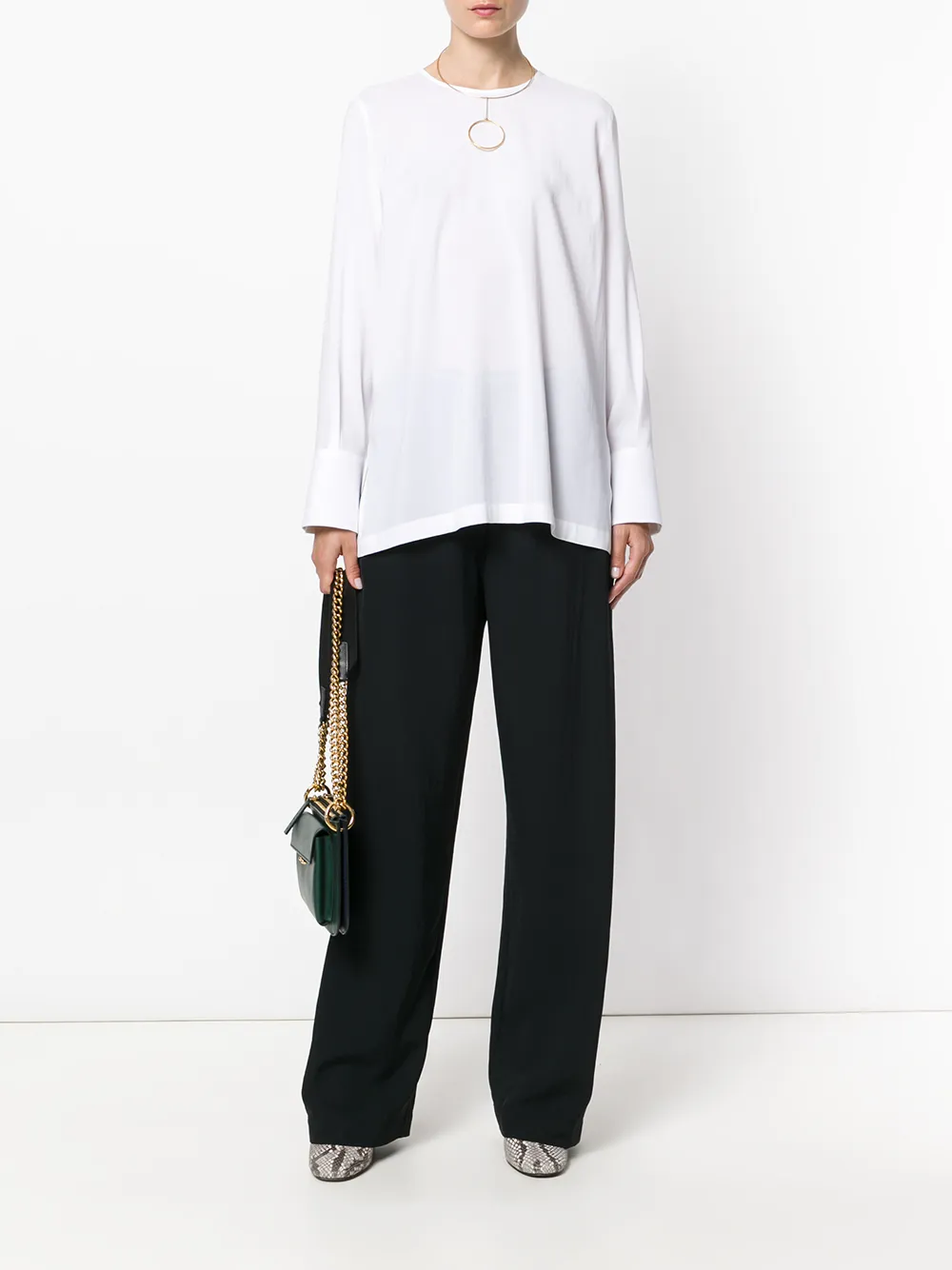 Brunello Cucinelli wide cuff blouse Wit