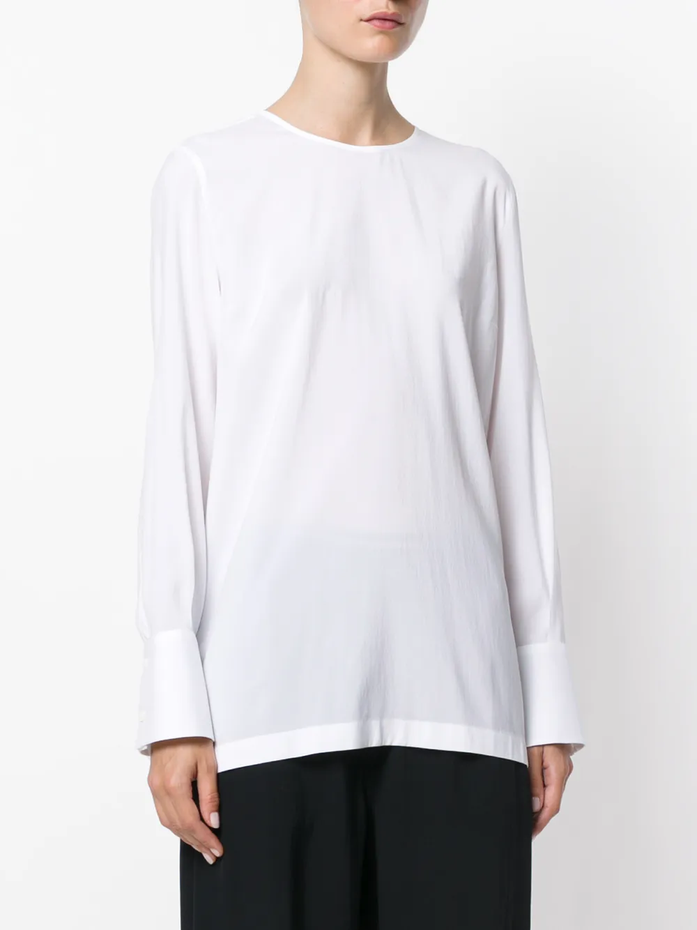 Brunello Cucinelli wide cuff blouse Wit