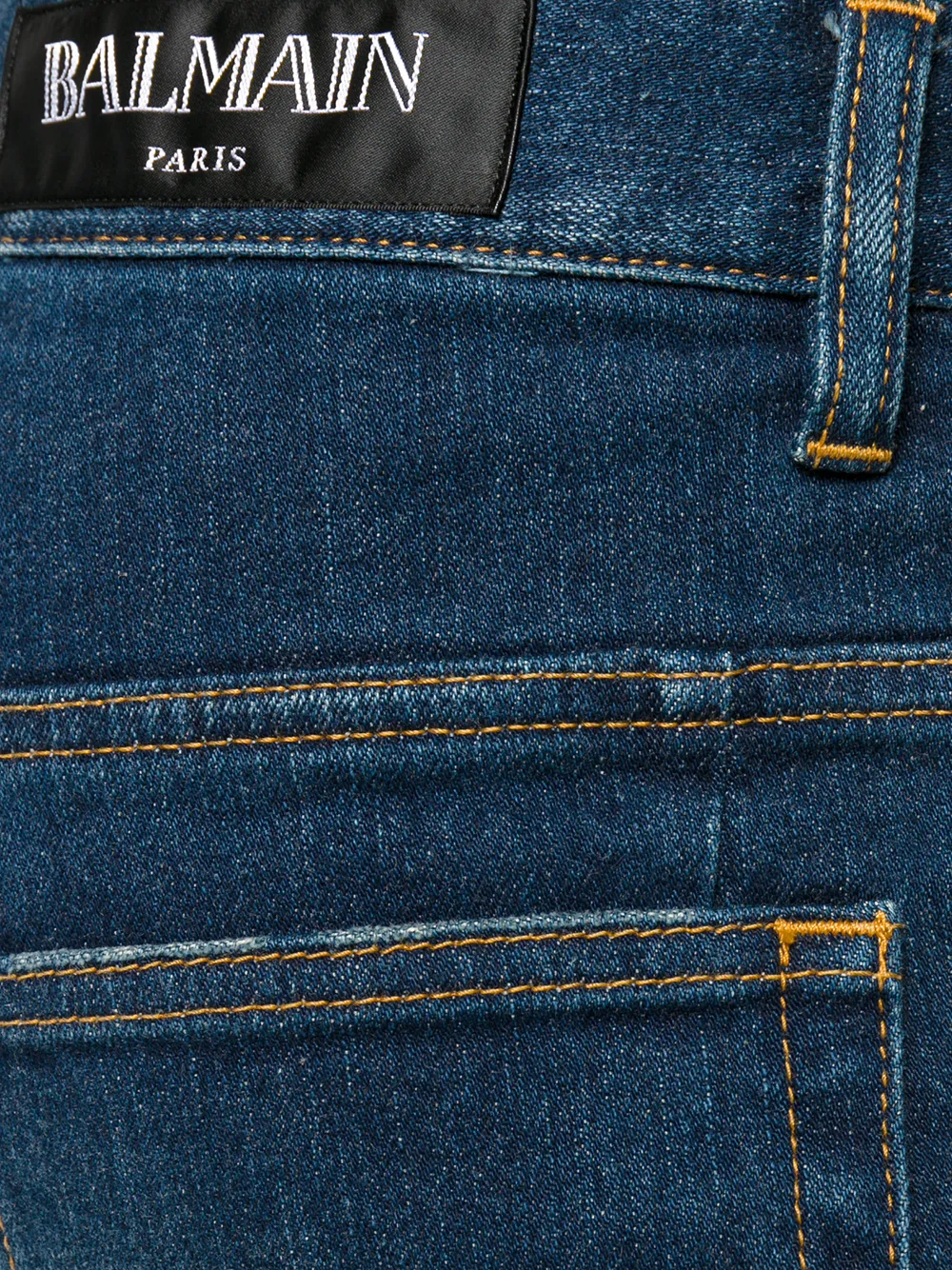 Balmain bleached biker jeans Blauw