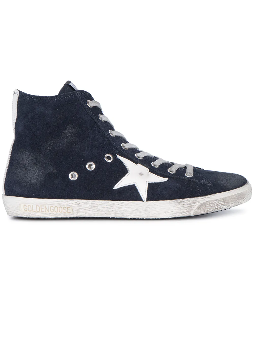 blue suede golden goose sneakers