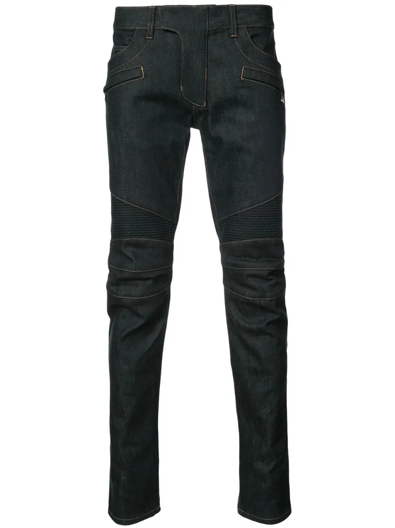 Balmain raw denim Biker jeans blue | MODES